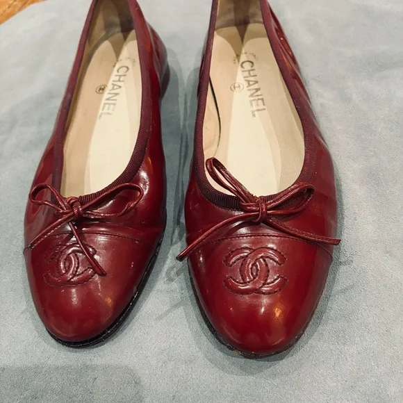 CHANEL Women's Deep Red Loafers - Picture 1 of 12